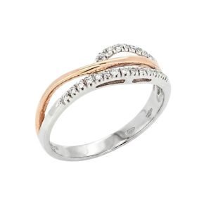 Anello Donna Diamanti Oro Rosa Bianco 18 carati