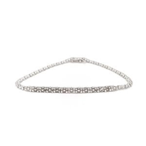 Bracciale oro bianco 18 carati popcorn effetto diamantato