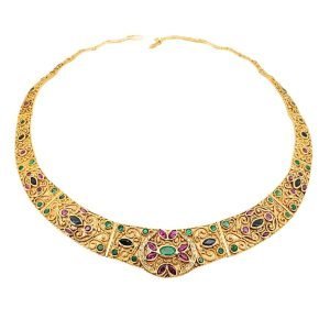 Collier Smeraldi Rubini Zaffiri Oro