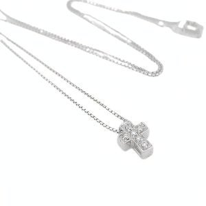 Home 38 Collana con Croce Diamanti Oro Bianco 18 Carati